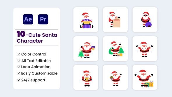 Christmas Santa Character Pack 55490983 Videohive